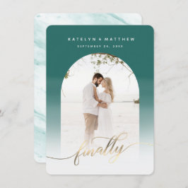 Tot slot Gold Script Emerald Armed-foto Save The Date