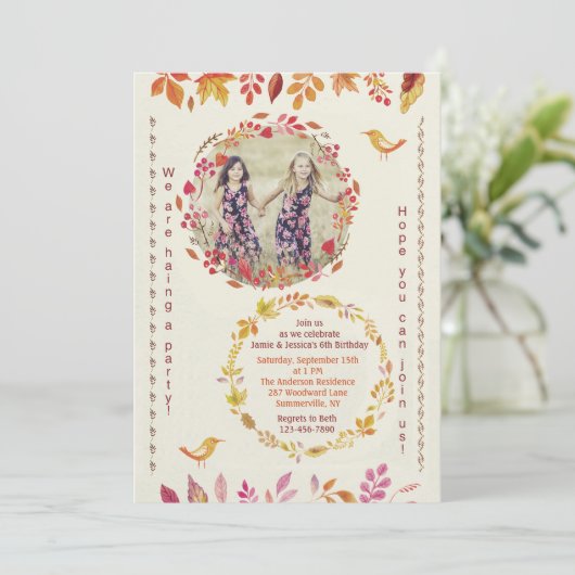 Tot slot Herfst Foto Uitnodiging (Staand voorkant)