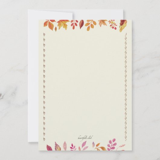 Tot slot Herfst Foto Uitnodiging (Achterkant)