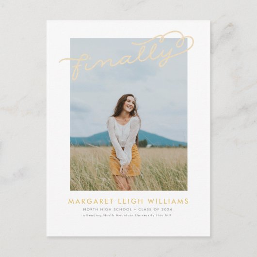 Tot slot het Briefkaart van de Aankondiging van he (Voorkant)