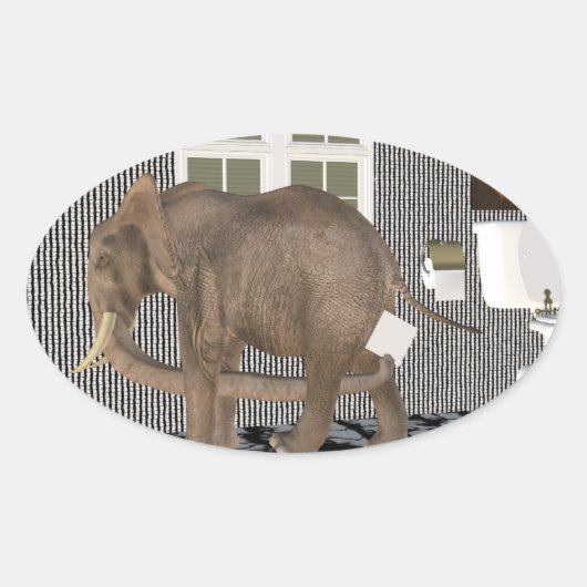 Tot slot Housebroken Ovale Sticker (Voorkant)
