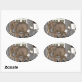 Tot slot Housebroken Ovale Sticker (Vel)