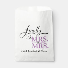 Tot slot mevrouw en mevrouw huwelijksreceptie bedankzakje