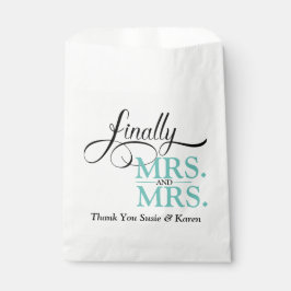 Tot slot mevrouw en mevrouw huwelijksreceptie bedankzakje