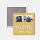 Tot slot Minimalistisch Weddenschap 2 Foto sparen  Magneet (Voorkant / Achterkant)