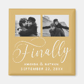 Tot slot Minimalistisch Weddenschap 2 Foto sparen  Magneet (Voorkant)