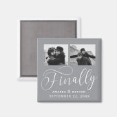 Tot slot Minimalistisch Weddenschap 2 Foto sparen  Magneet (Voorkant / Achterkant)