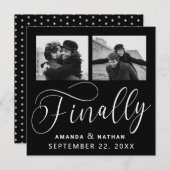 Tot slot Minimalistisch Weddenschap 2 Foto sparen  Save The Date (Voorkant / Achterkant)