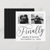 Tot slot Minimalistisch Weddenschap 2 Foto sparen  Save The Date (Voorkant / Achterkant)