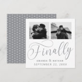 Tot slot Minimalistisch Weddenschap 2 Foto sparen  Save The Date (Voorkant / Achterkant)