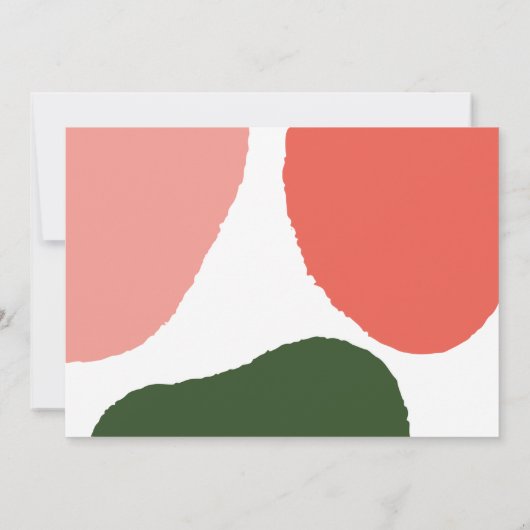 Tot slot modern abstract rood, roze + groen aankondiging (Achterkant)