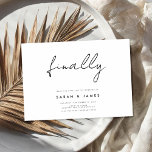 Tot slot modern minimalistisch sparen de Datum Save The Date<br><div class="desc">Een eenvoudige moderne opslagplaats voor de datumkaart. Pas dit minimalistische zwarte en witte ontwerp aan om uw persoonlijke gegevens en boodschap te geven.</div>