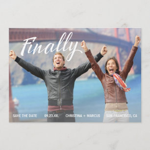 Tot slot sparen de Datum Blauwe Stripe Save The Date