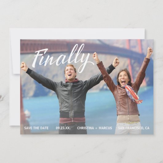 Tot slot sparen de Datum Roos Gold Kleurde Stripe Save The Date (Voorkant)