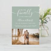 Tot slot sparen het datummanuscript eenvoudige gro save the date (Staand voorkant)