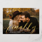 Tot slot | Volledige foto slaat de datum op Folie Uitnodiging (Voorkant)