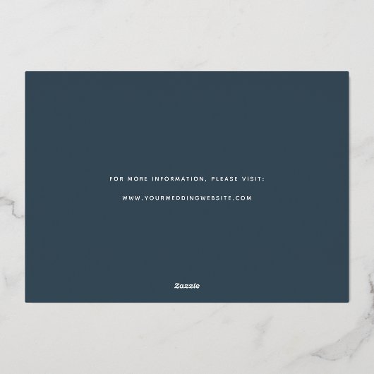 Tot slot | Volledige foto slaat de datum op Folie Uitnodiging (Achterkant)