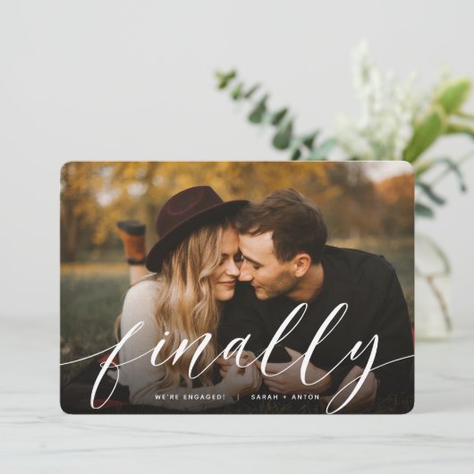 Tot slot | Volledige foto-Verloving Aankondiging (Staand voorkant)