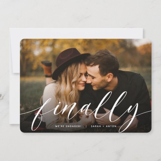 Tot slot | Volledige foto-Verloving Aankondiging (Voorkant)