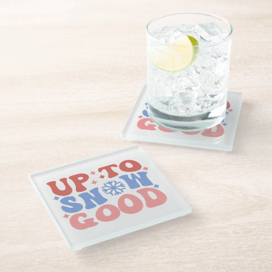 Tot Sneeuw Goed - Leuk Winter Design Glazen Onderzetter (Schuin)