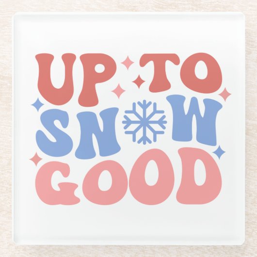 Tot Sneeuw Goed - Leuk Winter Design Glazen Onderzetter (Voorkant)