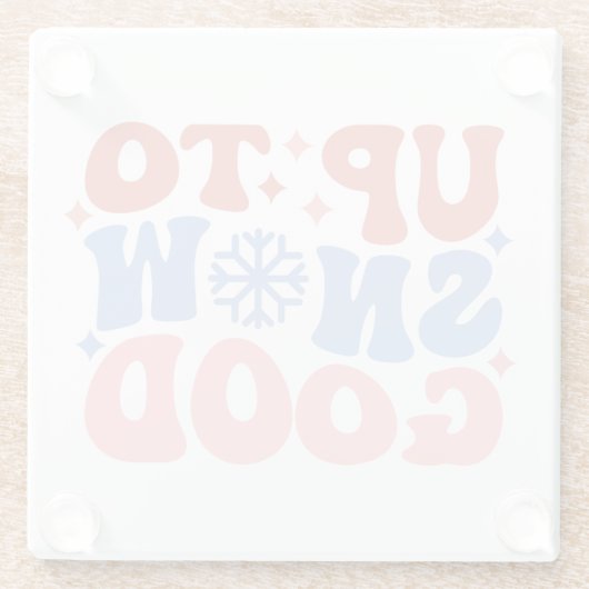 Tot Sneeuw Goed - Leuk Winter Design Glazen Onderzetter (Achterkant)