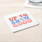 Tot Sneeuw Goed - Leuk Winter Design Kartonnen Onderzetters (Schuin)