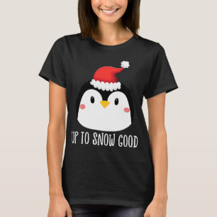 Tot Sneeuw Goed Pinguïn Gezicht Santa Schattige Pi T-shirt