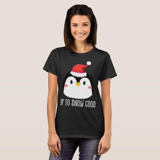 Tot Sneeuw Goed Pinguïn Gezicht Santa Schattige Pi T-shirt (Voorkant volledig)