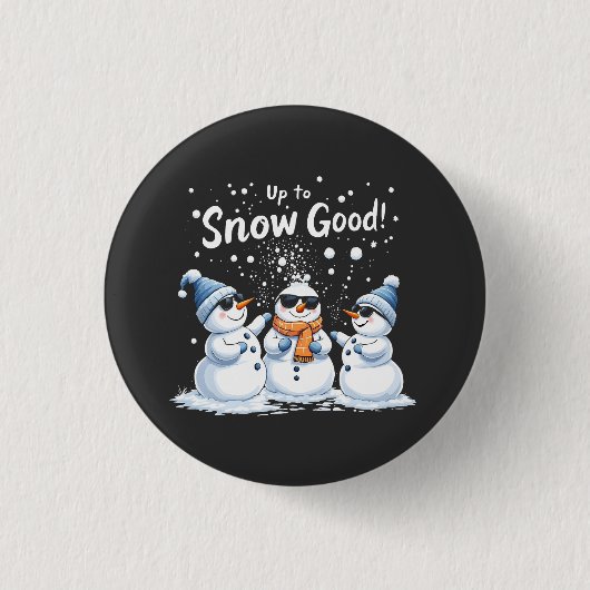 Tot sneeuw goed ronde button 3,2 cm (Voorkant)