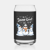 Tot Sneeuw Goede Grappige Sneeuwman Kerstmis Blikvorm Glas (Voorkant)