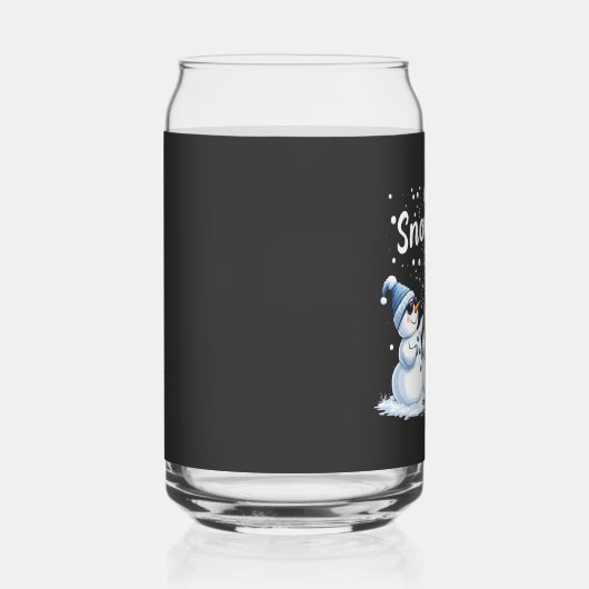 Tot Sneeuw Goede Grappige Sneeuwman Kerstmis Blikvorm Glas (Rechts)