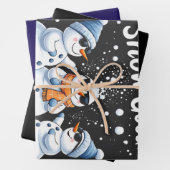 Tot Sneeuw Goede Grappige Sneeuwman Kerstmis Inpakpapier Vel (In situ)