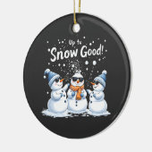 Tot Sneeuw Goede Grappige Sneeuwman Kerstmis Keramisch Ornament (Links)