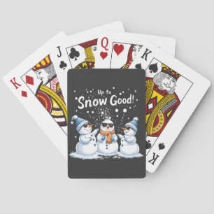 Tot Sneeuw Goede Grappige Sneeuwman Kerstmis Pokerkaarten