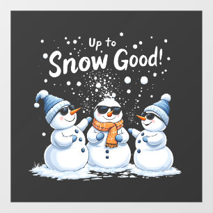 Tot Sneeuw Goede Grappige Sneeuwman Kerstmis Raamsticker