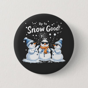Tot Sneeuw Goede Grappige Sneeuwman Kerstmis Ronde Button 5,7 Cm