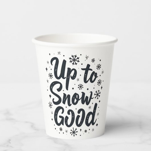 Tot Sneeuw Goede Grappige Winter Sneeuwvlok Kerstm Papieren Bekers (Voorkant)