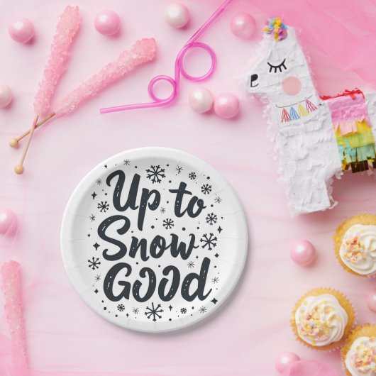 Tot Sneeuw Goede Grappige Winter Sneeuwvlok Kerstm Papieren Bordje (Feest)