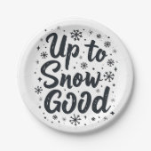 Tot Sneeuw Goede Grappige Winter Sneeuwvlok Kerstm Papieren Bordje (Voorkant)