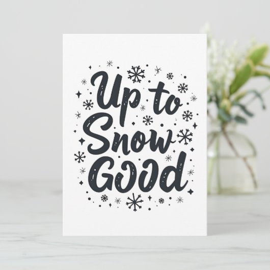 Tot Sneeuw Goede Grappige Winter Sneeuwvlok Kerstm Save The Date (Staand voorkant)