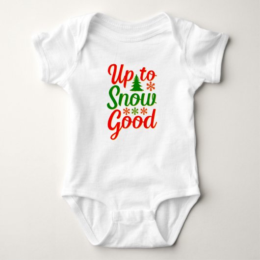 Tot sneeuw Goede Sneeuwige Kerst Red Green Romper (Voorkant)