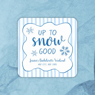 Tot Sneeuw Goede Winter Sneeuw Bachelorette Vierkante Sticker