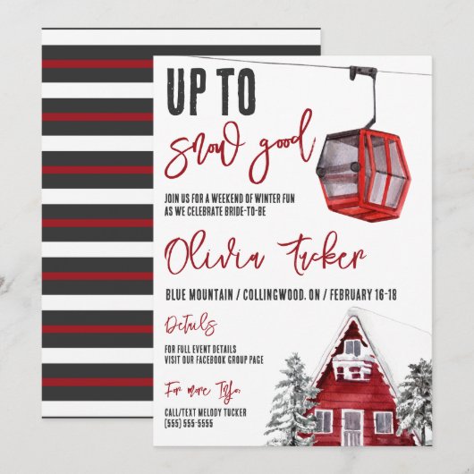 Tot SNOW Good! Ski, Winterplezier, Bachelorette Kaart (Voorkant / Achterkant)