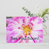 Tot straks. Uitnodigingen Aangepaste Dahlias (Staand voorkant)