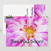 Tot straks. Uitnodigingen Aangepaste Dahlias (Voorkant / Achterkant)