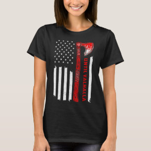 Tot Valhalla American Flag U2013 Vikings Ax en T-shirt