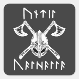 Tot Valhalla in Noordse Rune Vierkante Sticker
