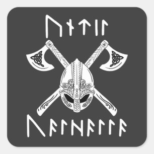 Tot Valhalla in Noordse Rune Vierkante Sticker