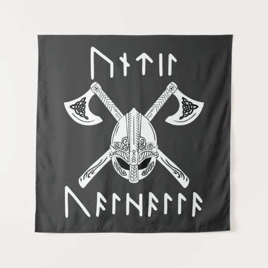 Tot Valhalla in Noordse Rune Wandkleed (Voorkant)